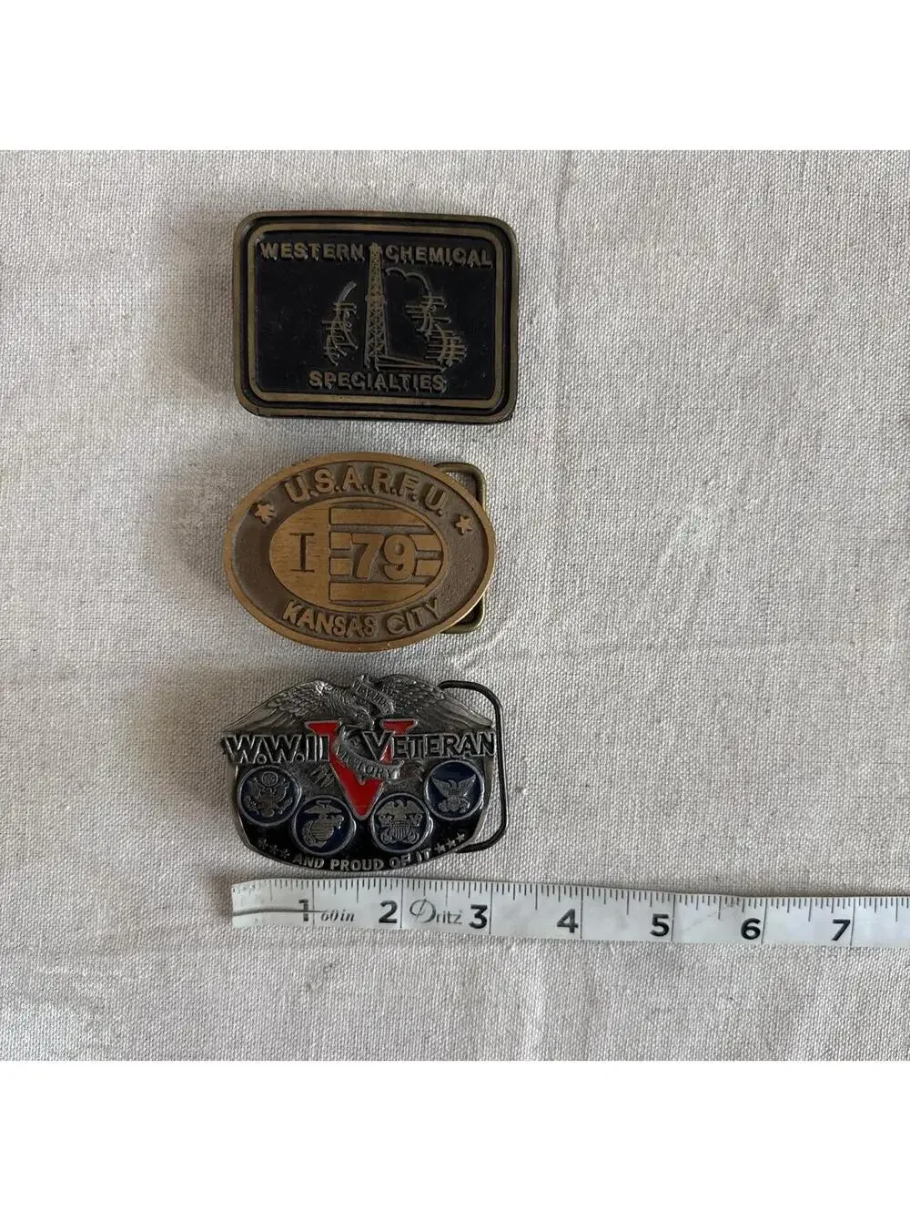 (3) Bundle Lot vintage belt buckles